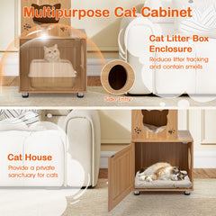 101 Inch Floor to Ceiling Cat Tree Height Adjustable with Litter Box Enclosure - view 4