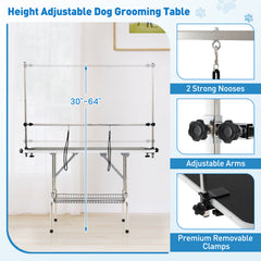 Foldable Dog Grooming Table with Height Adjustable Arms - view 3