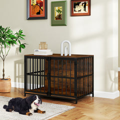 40 Inch Dog Crate Furniture Dog Kennel with Dual Lockable Double Doors - view 3