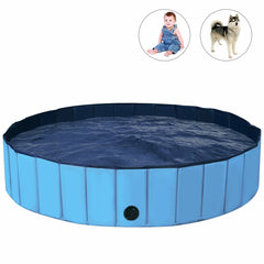 63 Inch Foldable Leakproof Dog Pet Pool Bathing Tub Kiddie Pool for Dogs Cats - view 4
