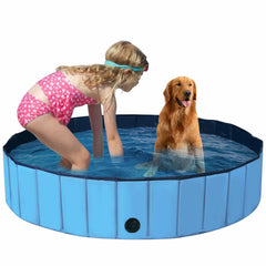 63 Inch Foldable Leakproof Dog Pet Pool Bathing Tub Kiddie Pool for Dogs Cats - view 3