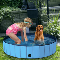 63 Inch Foldable Leakproof Dog Pet Pool Bathing Tub Kiddie Pool for Dogs Cats - view 2