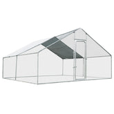 13 x 13 Feet Walk-in Chicken Coop with Waterproof Cover for Outdoor Backyard