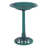Outdoor Garden Green Pedestal Bird Bath Feeder Bird Cage
