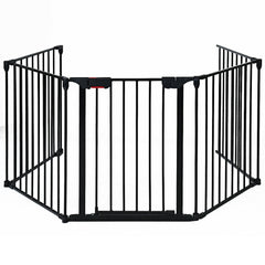 115 Inch Length 5 Panel Adjustable Wide Fireplace Fence Pet Gate