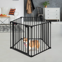 115 Inch Length 5 Panel Adjustable Wide Fireplace Fence Pet Gate - view 3