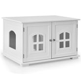 Large Wooden Cat Litter Box Enclosure Hidden Cat Washroom with Divider Cat House