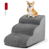 3-Tier Non-Slip Dog Steps with High-Density Sponge and Silicone Paw Prints Pet