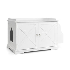 Large Wooden Cat Litter Box Enclosure with the Storage Rack Cat House
