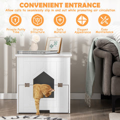 Cat Litter Box Enclosure with Flip Magnetic Half Door Cat House - view 3