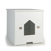 Cat Litter Box Enclosure with Flip Magnetic Half Door Cat House