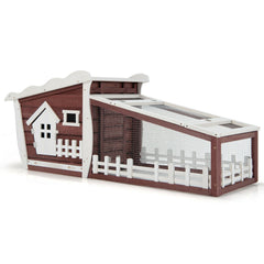 62 Inch Wooden Rabbit Hutch with Pull Out Tray - view 4