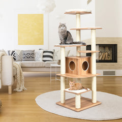 7-Layer Wooden Cat Tree Tall Cat Tower with Sisal Posts and Condo - view 3