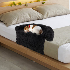 Plush Calming Dog Couch Bed with Anti-Slip Bottom - view 2