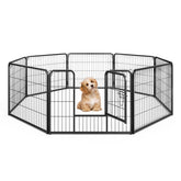 8 Panel 24 Inch Height Pet Fence Indoor Outdoor-24 inch Pet Gate