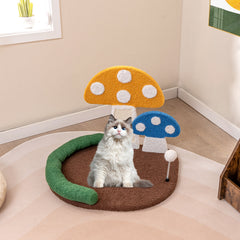 Mushroom Cat Bed Cat Claw Scratcher with Wide Bed and Sisal Scratch Panel Cat - view 3