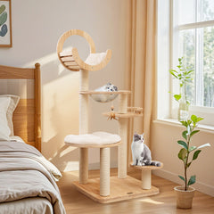 4-in-1 Large Wooden Cat Tower with Space Capsule Nest for Indoor Cats Cat Tree - view 3