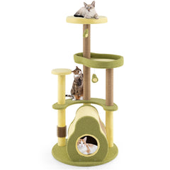 Freestanding Multi-level Avocado Cat Tower with Private Condo Cat Tree - view 4