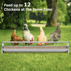 Metal Chicken Feeder Chicken Feeding Trough with Drainage Holes Chicken Coop - view 2