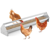 Metal Chicken Feeder Chicken Feeding Trough with Drainage Holes Chicken Coop
