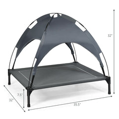 Portable Elevated Outdoor Pet Bed with Removable Canopy Shade-36 Inch - view 4