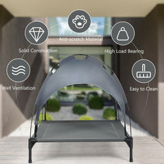 Portable Elevated Outdoor Pet Bed with Removable Canopy Shade-36 Inch - view 3