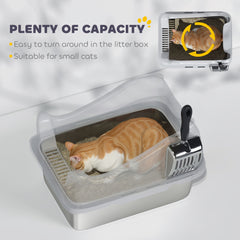 Cat Litter Box Stainless Steel with Metal Litter Scoop, Never Absorbs Odors - view 4