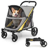 220 LBS Heavy Duty Dog Stroller for Large and Medium Dogs with One-Step Foot