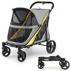 220 LBS Heavy Duty Dog Stroller for Large and Medium Dogs with One-Step Foot - view 3