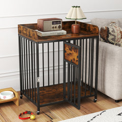 27.5 Inch Dog Crate Furniture with Wheels for Small Dogs and Puppies Dog Kennel - view 2