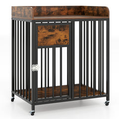 27.5 Inch Dog Crate Furniture with Wheels for Small Dogs and Puppies Dog Kennel
