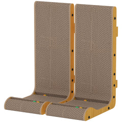 2PCS Cat Scratching Board L Shape Cat Scratcher Cat Scratching Pad with 3 Toy