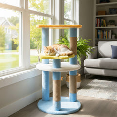 29 Inches Cute Modern Cat Tree with Star and Moon Shaped Platforms - view 2