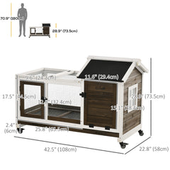 Rabbit Cage with Wheels, Ramp, Run, Tray for Indoor Outdoor, Suitable - view 2