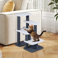 2-in-1 Cat Stairs Cat Tree Tower with Scratching Posts and Hanging Toy Ball - view 3