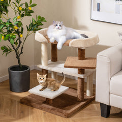 2-in-1 Cat Tree Tower Pet Steps with Sisal Scratching Posts and 4 Large - view 2