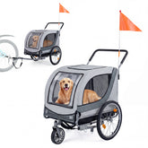 2-in-1 Dog Bike Trailer with Universal Bicycle Coupler Pet Wagon