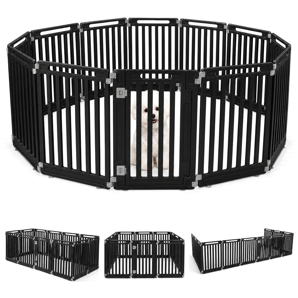 31.5" Height Indoor Outdoor Dog Playpen with 12 Panels Pet Gate