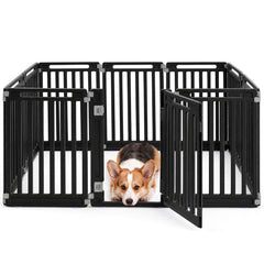 31.5" Height Indoor Outdoor Dog Playpen with 10 Panels Pet Gate - view 4