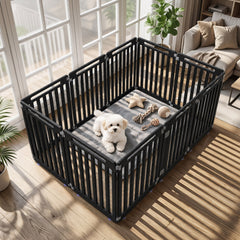 31.5" Height Indoor Outdoor Dog Playpen with 10 Panels Pet Gate - view 3