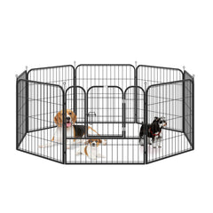 8 Panel Pet Playpen Play Yard Fence Home DIY Heavy-Duty Metal Foldable Indoor