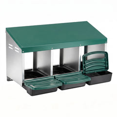 3-Compartment Roll Away Chicken Nesting Box for Egg Collection with Removable