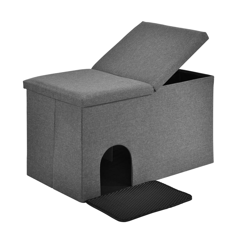 3-in-1 Cat Litter Box Enclosure with Removable & Movable Divider for Pets Cat