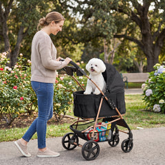 3-in-1 Pet Stroller for Small Medium Dogs Foldable with Detachable Carrier - view 2
