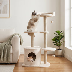 43" Cat Tree for Indoor Cats with Comfy Plush Perches and Sisal Scratching Posts - view 3