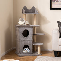 48.5 inch Cat Tree with 2-story Condo and 3 Hideaway Caves for Large Cats - view 2