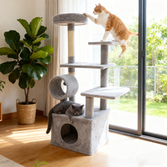 48 Inches Tall Cat Tree Multi-Level Kitten Tower with Large Condo Padded Top - view 2