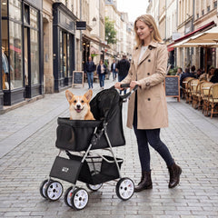 4 Wheel Pet Stroller for Small Dogs Cats up to 33 LBS - view 2