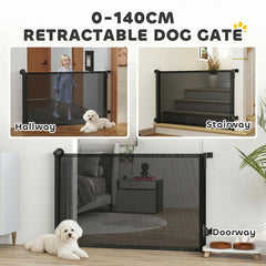 Retractable Dog Gate, 36.6" Tall, Extends to 55" Wide, Mesh Pet Gate - view 3
