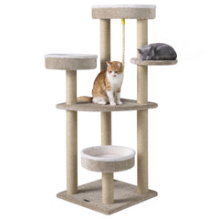 51"Carpeted Cat Tree with Comfy Plush Perches for Indoor Cats - view 4